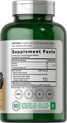 Aceite De Semilla Negra 2000 Mg | 120 Capsulas De Gelatina Blanda | Pastillas…