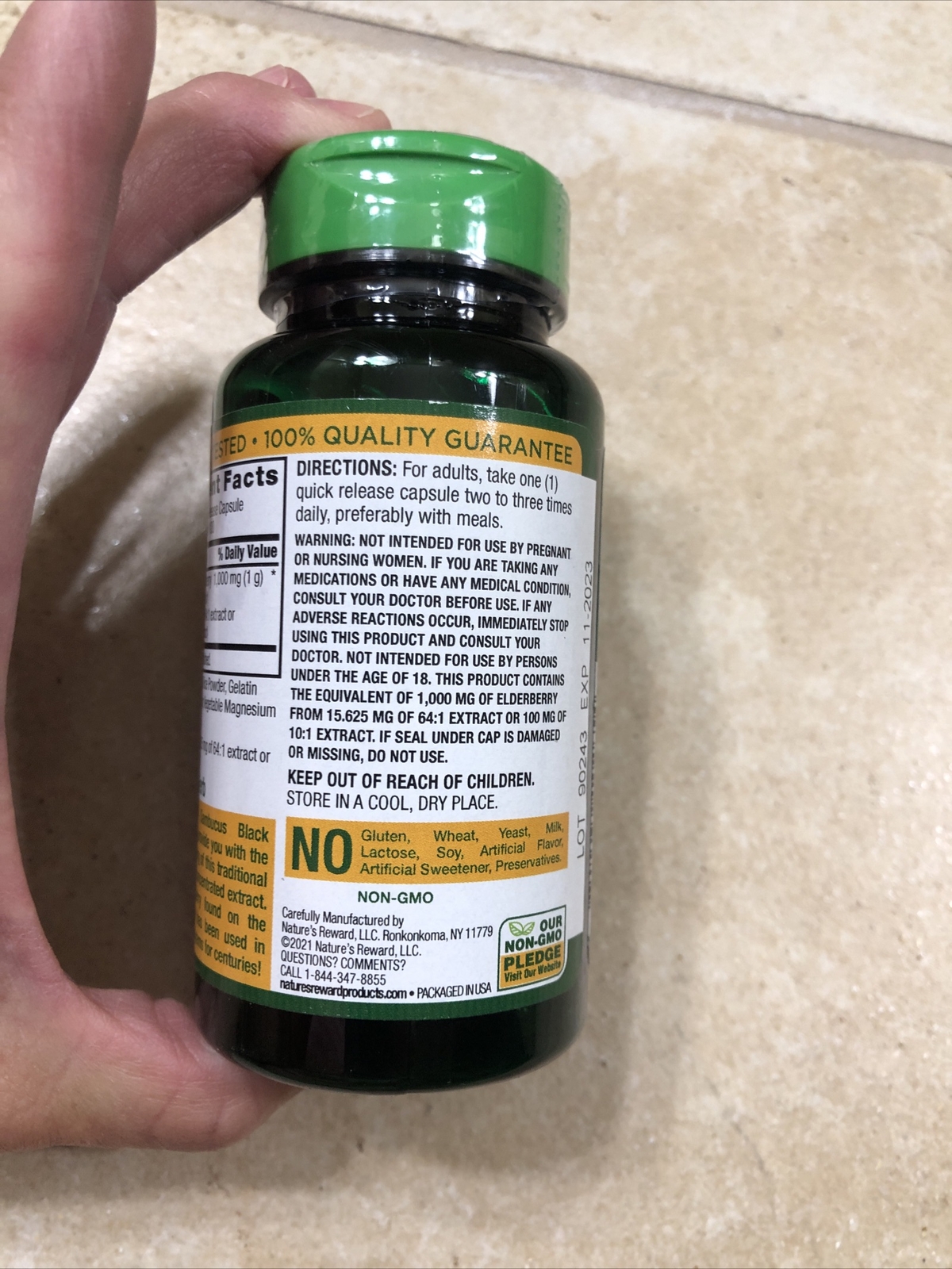 Sambucus Black Elderberry 1000 mg – 100 Capsules –