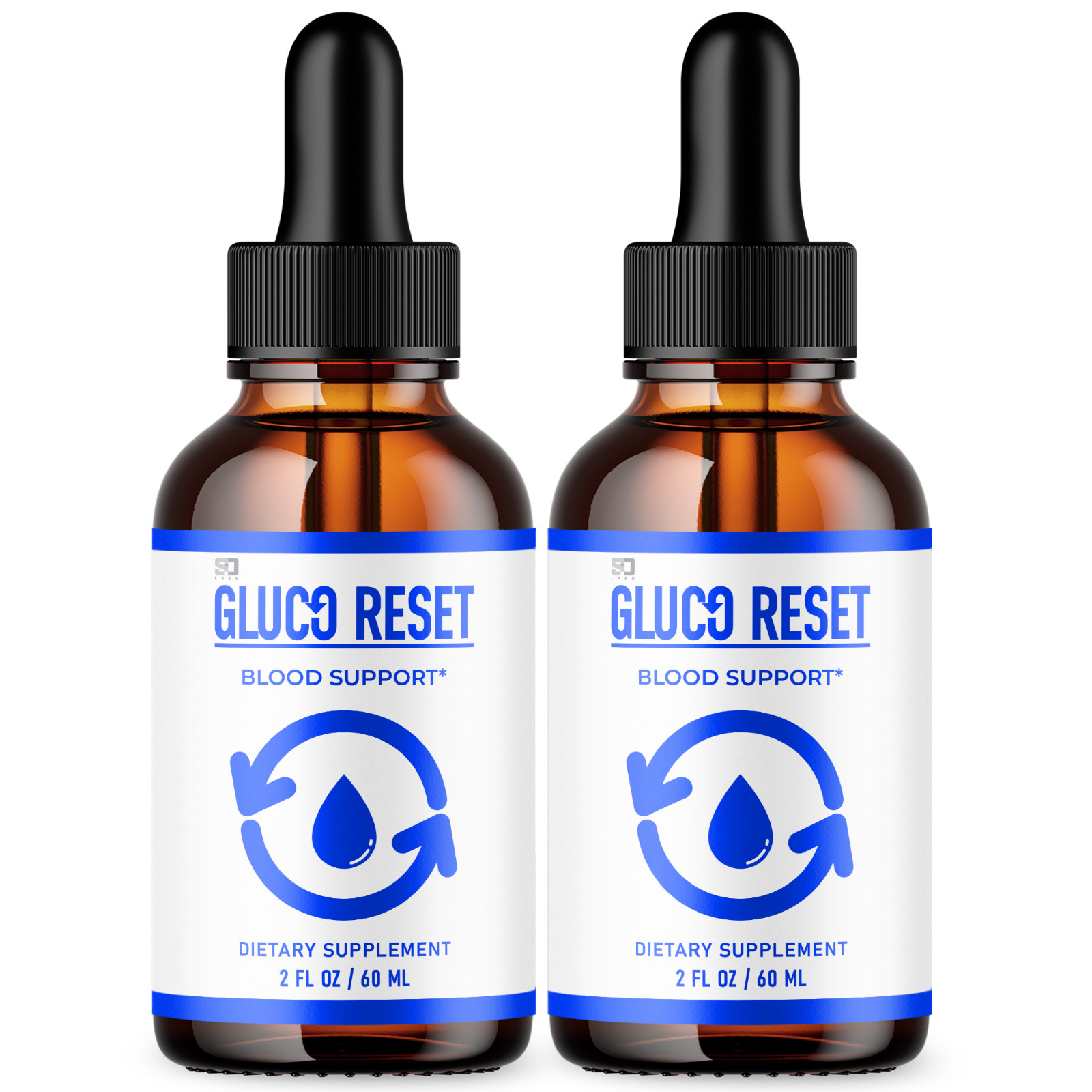 Gluco Reset Advanced Blood Support Drops All Natural Supplement 2oz – 2 Pack