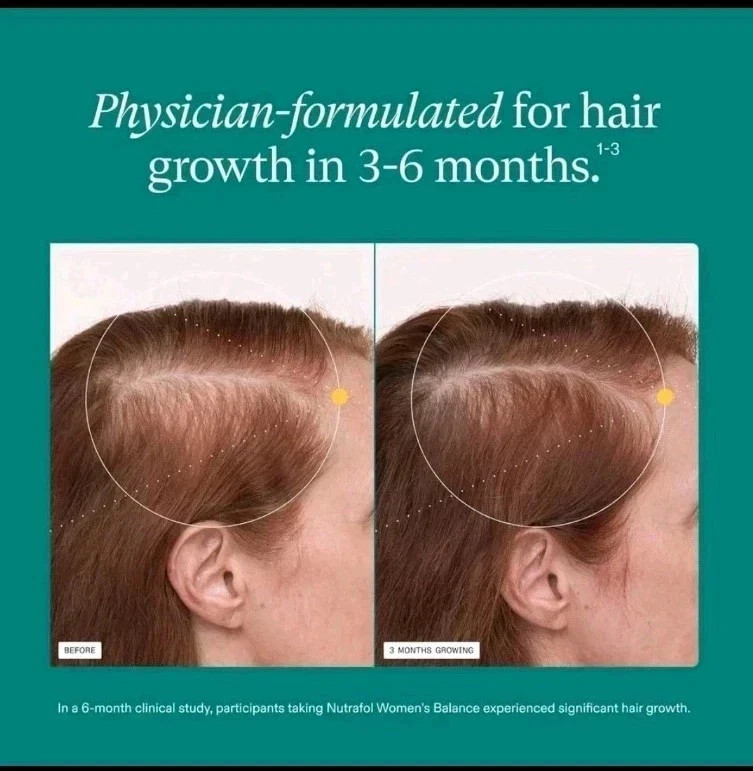 Nutrafols..Women’s Balance Hair Growth Supplements, Ages 45&Up, 120 Counts.