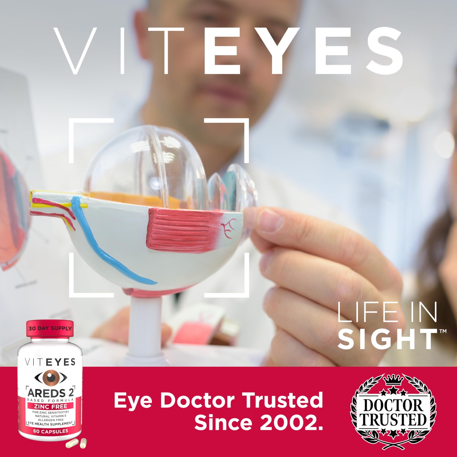 Viteyes AREDS 2 Zinc Free Macular 60 Count (Pack of 1), Capsule