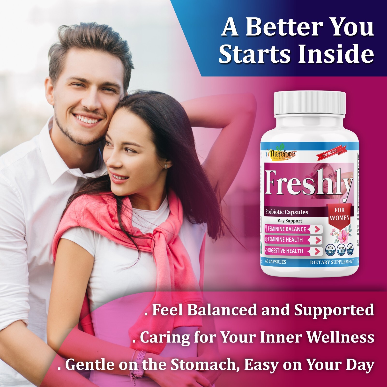 Vaginal Flora & Feminine Health Probiotics for Women, Yeast Balance-60 Pills