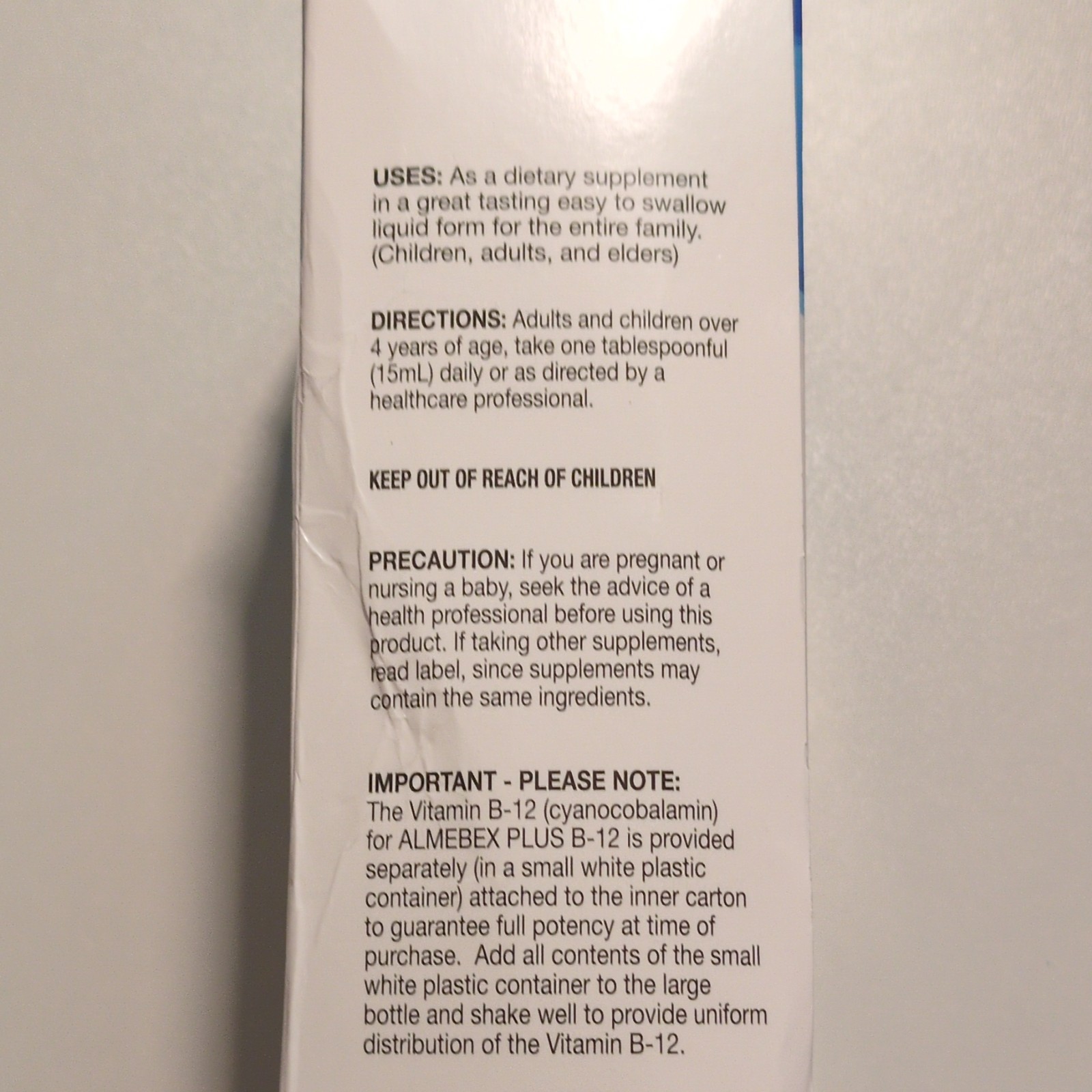 Almebex B12 Neurotropic Vitamins + Choline Liquid Malt 16 fl.oz