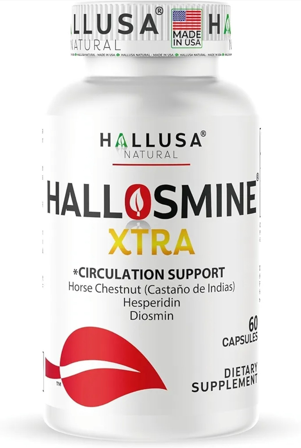 Hallusa Natural Hallosmine Xtra Circulation & Vein Support 60 Capsules