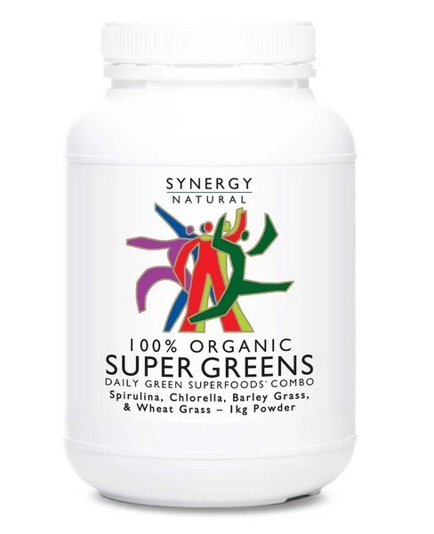 New Synergy Natural Organic Super Greens 1kg Spirulina Chlorella Barley Grass