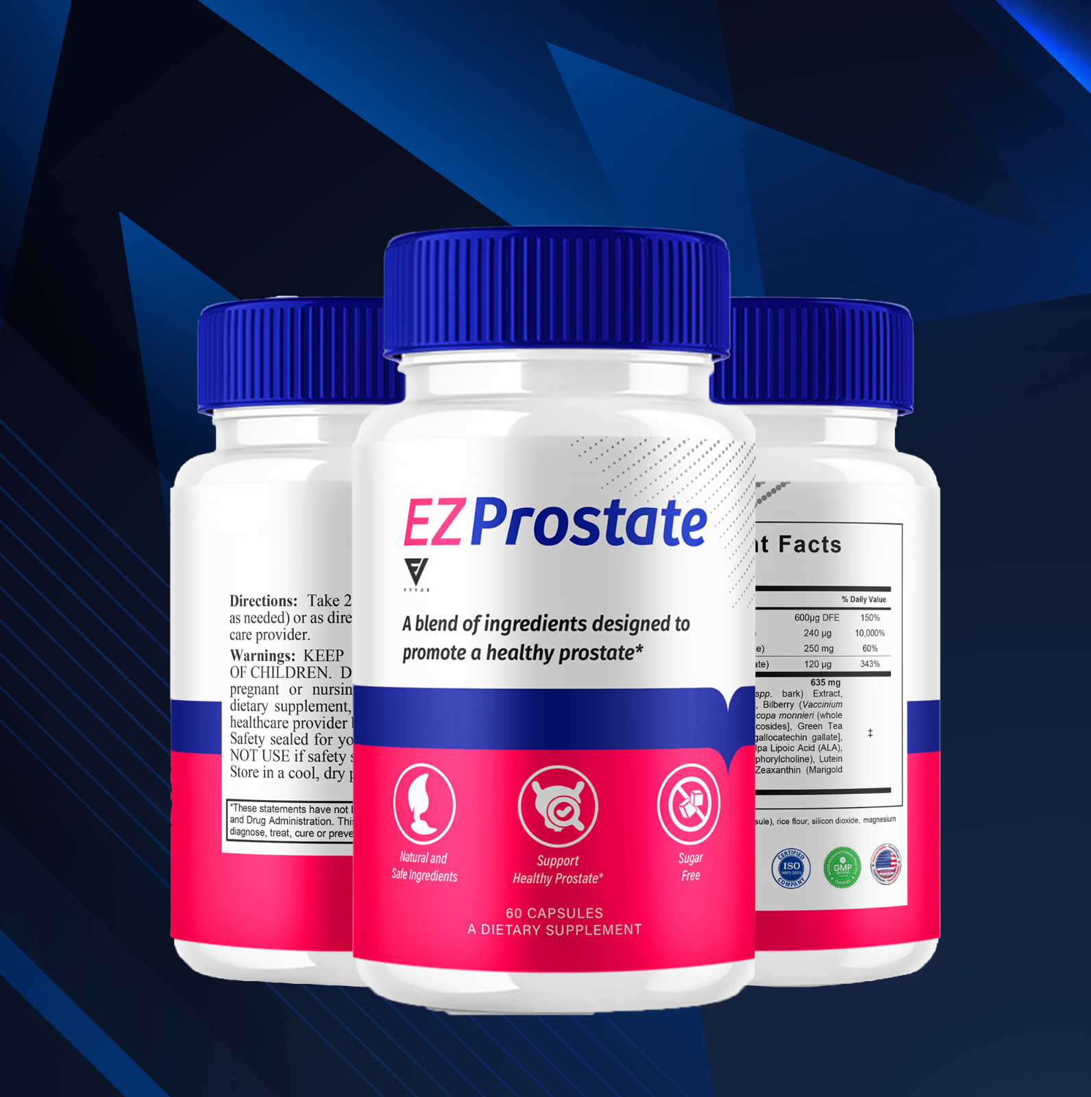 (3 Pack) EZ Prostate Capsules Easy Prostate Advanced Supplement (180 Capsules)
