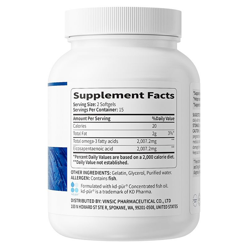 Vinsic 99% Pure EPA Softgels, 30Ct – Premium Omega-3 for Heart Health*