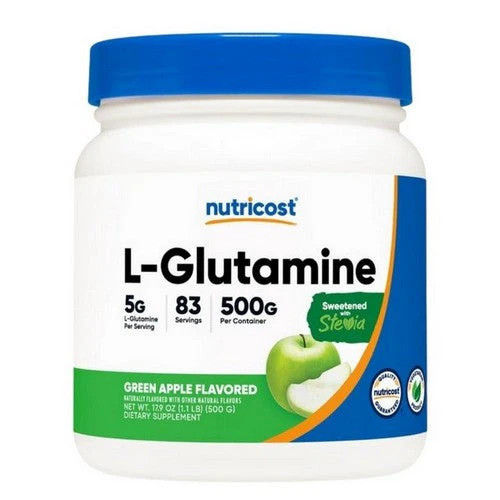L-Glutamine Powder Green Apple Stevia 500 Grams