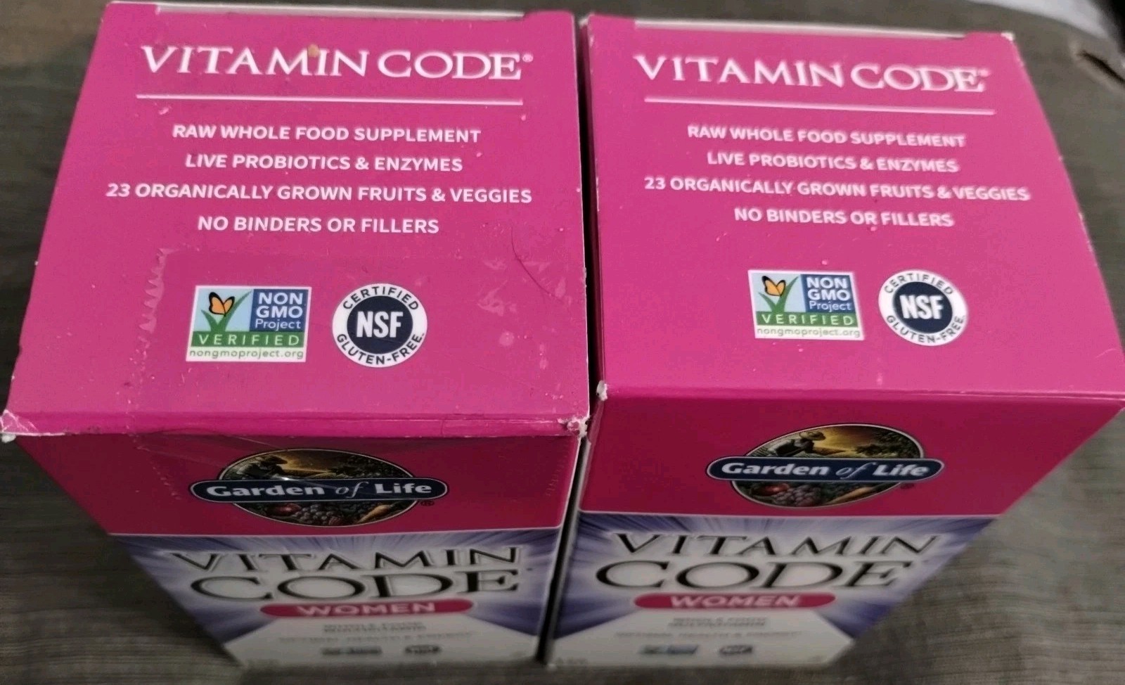 (2) Garden of Life Vitamin Code Women Whole Good Multivitamin, 120 Caps Ea 12/26