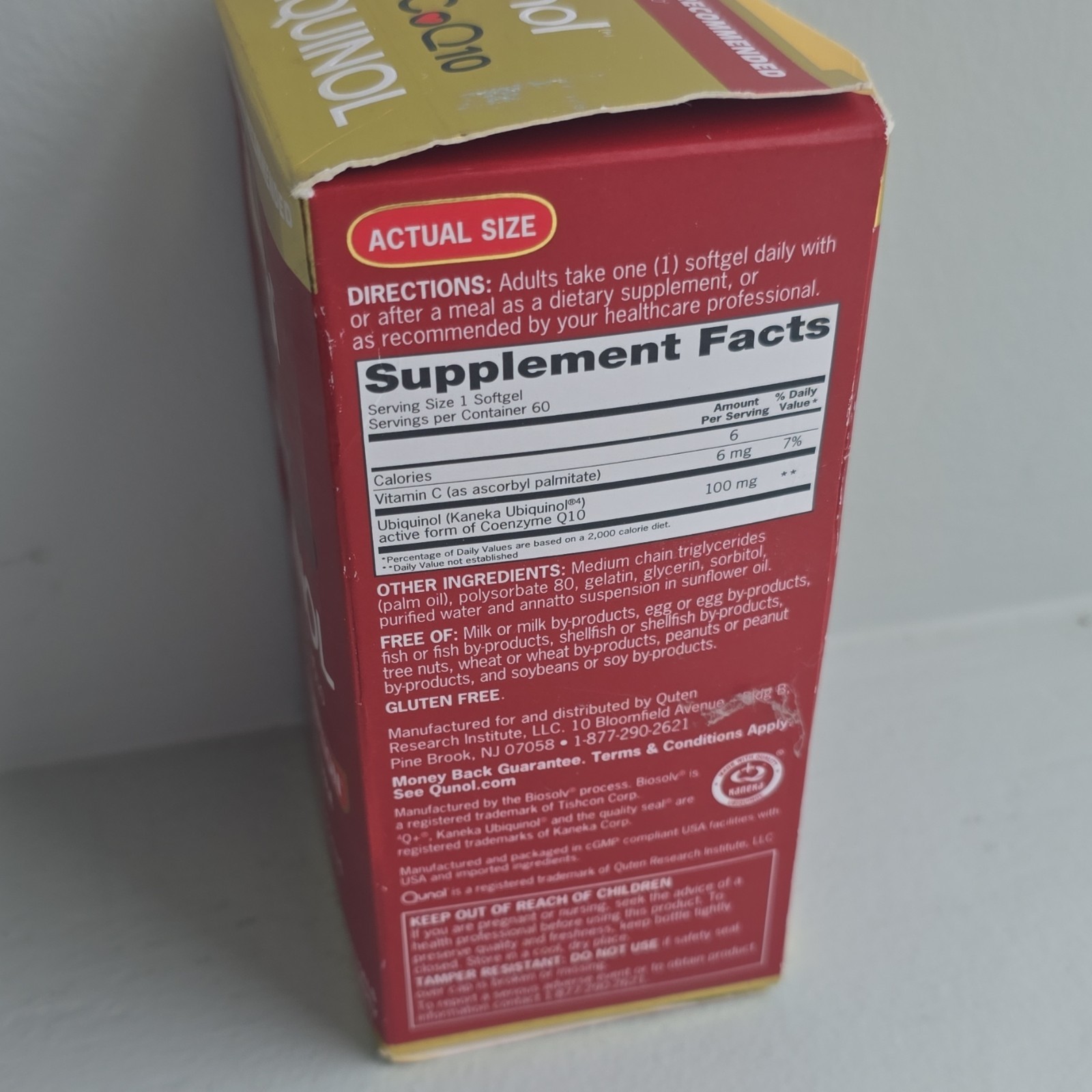 Qunol Mega CoQ10 Ubiquinol 100mg 60 Softgels Gluten-Free Supplement Exp 08/28