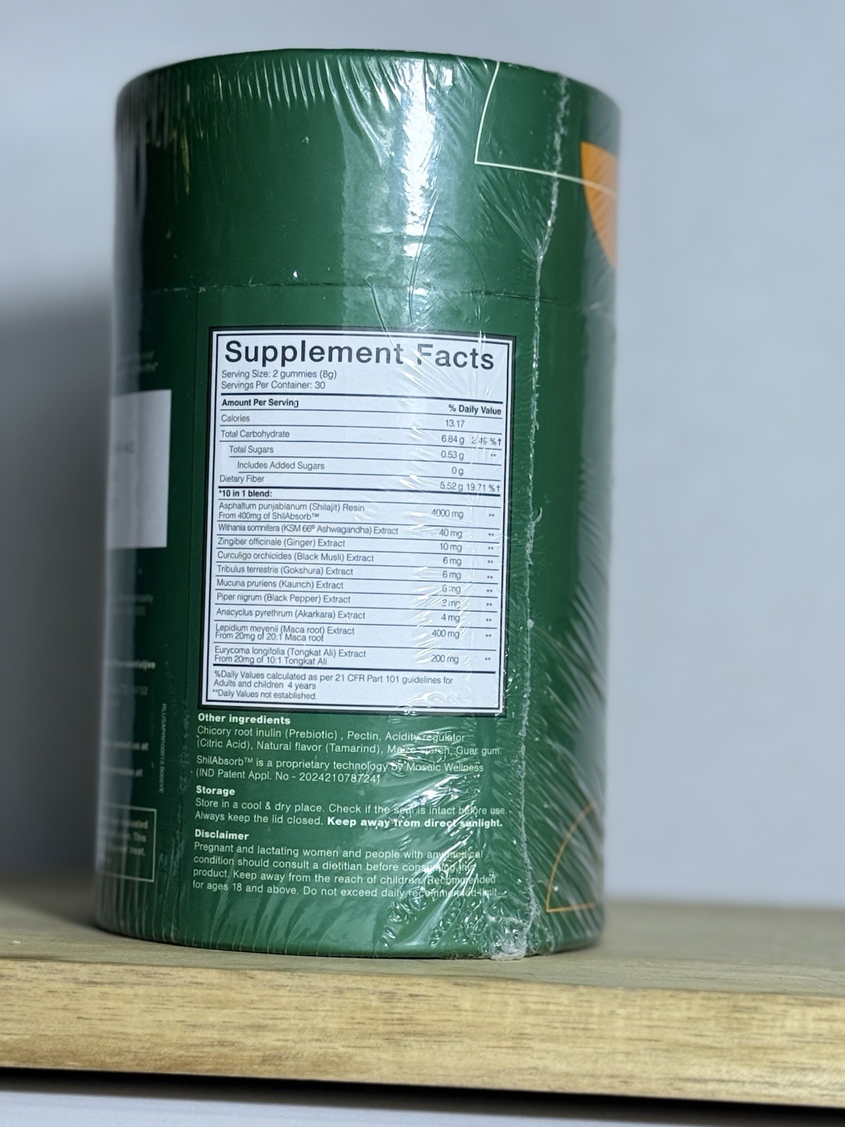 Root Labs Alpha Gummies Shilajt Ashwagana Maca Tong Kat Ali Vegan Non-GMO 60