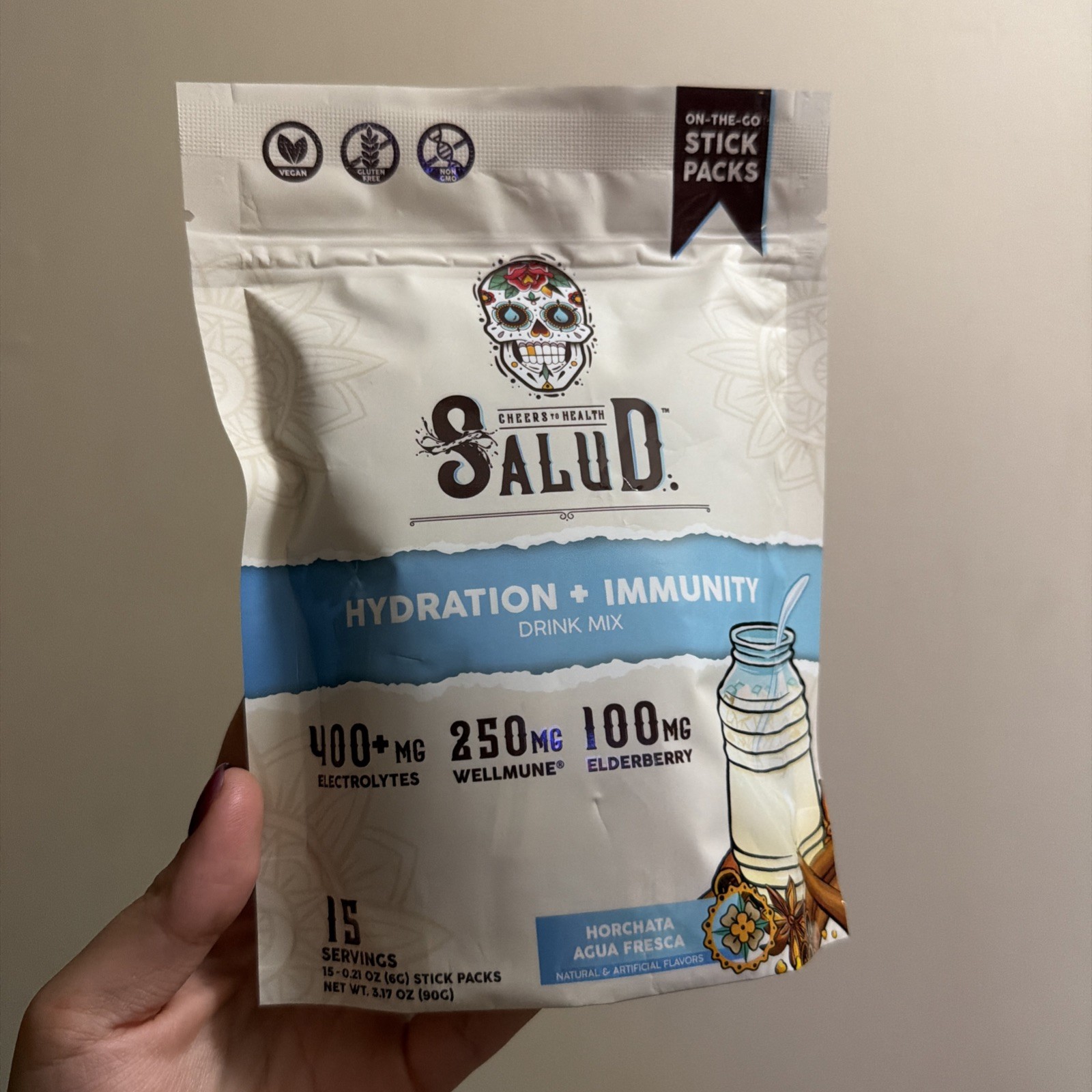 Salud ENERGY + FOCUS Drink Mix Horchata Agua Fresca · 15 Svgs Exp. 01/2027 New