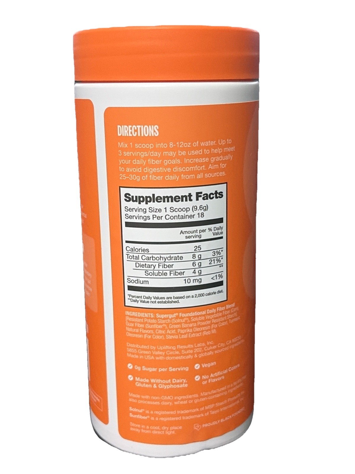 Supergut Foundational Daily Fiber Peach Mango Prebiotic Fiber Blend 6.1 oz – New