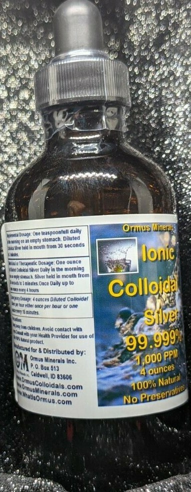 FREE SHIPPING!!! COLLOIDAL SILVER 1000 PPM 4 OZ.- IMMUNE SUPPORT WITH DROPPER