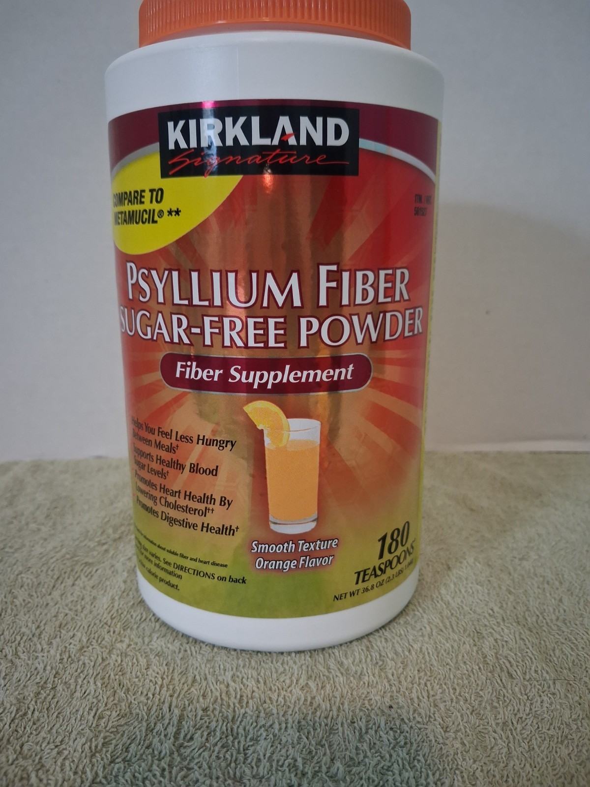 Kirkland Signature Psyllium Fiber Powder Fiber Supplement Exp. 9/27 180 Tsps.