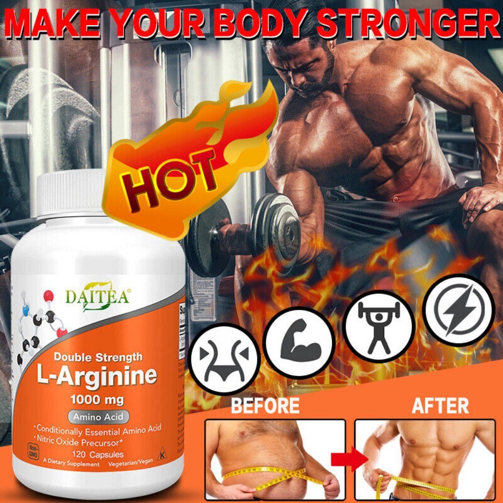 L-Arginine Arginine 1000mg Caps Anabolic Anticatabolic Nitric Oxide Precursor