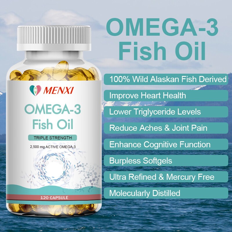 Omega 3 Fish Oil Capsules 3x Strength 3600mg EPA & DHA, Highest Potency 360pills