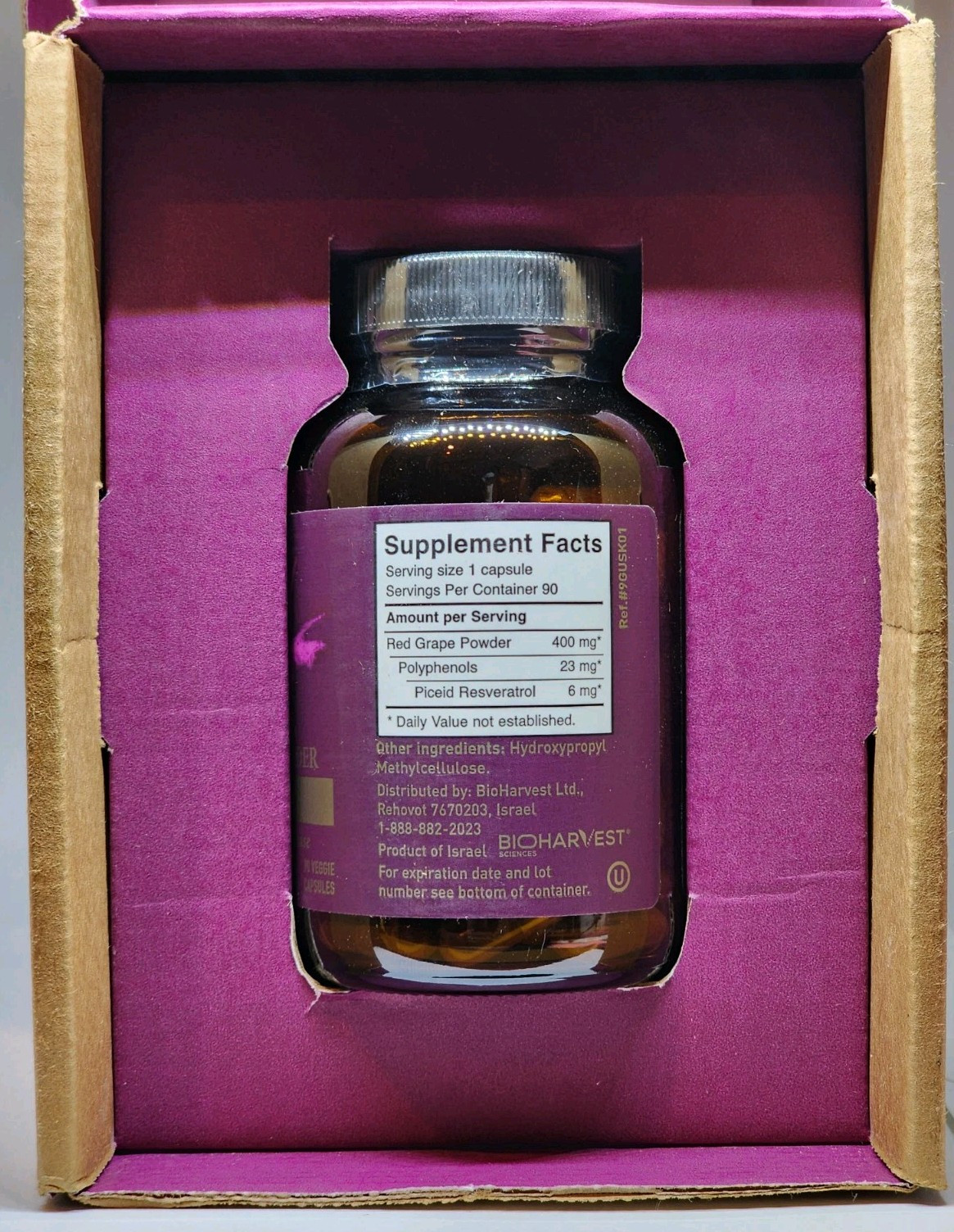 Vinia Red Grape Powder Rapid Absorption 90 Capsules 3 Month Supply Exp. 11/2026