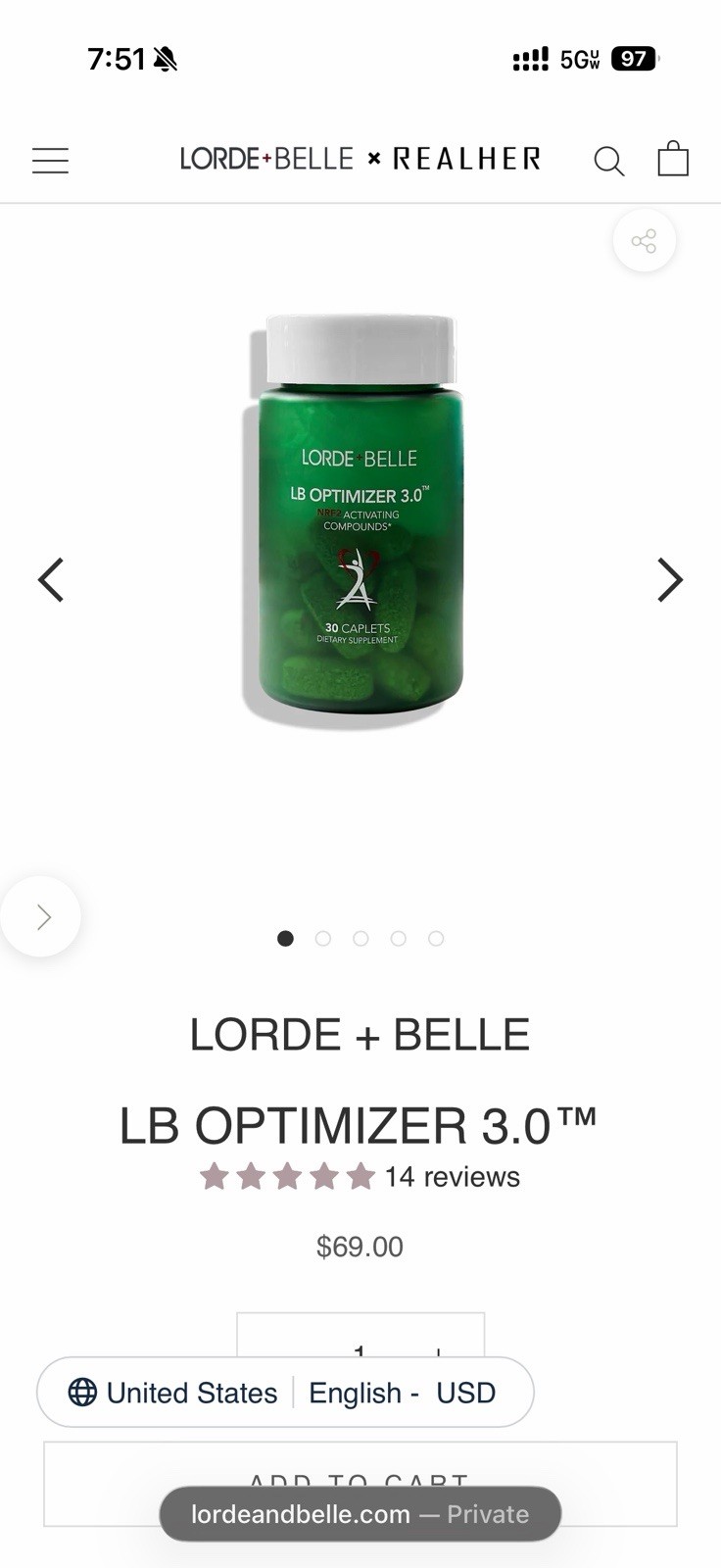Lorde + Belle LB Optimizer 3.0 Vitamins 30 Capsules New Sealed