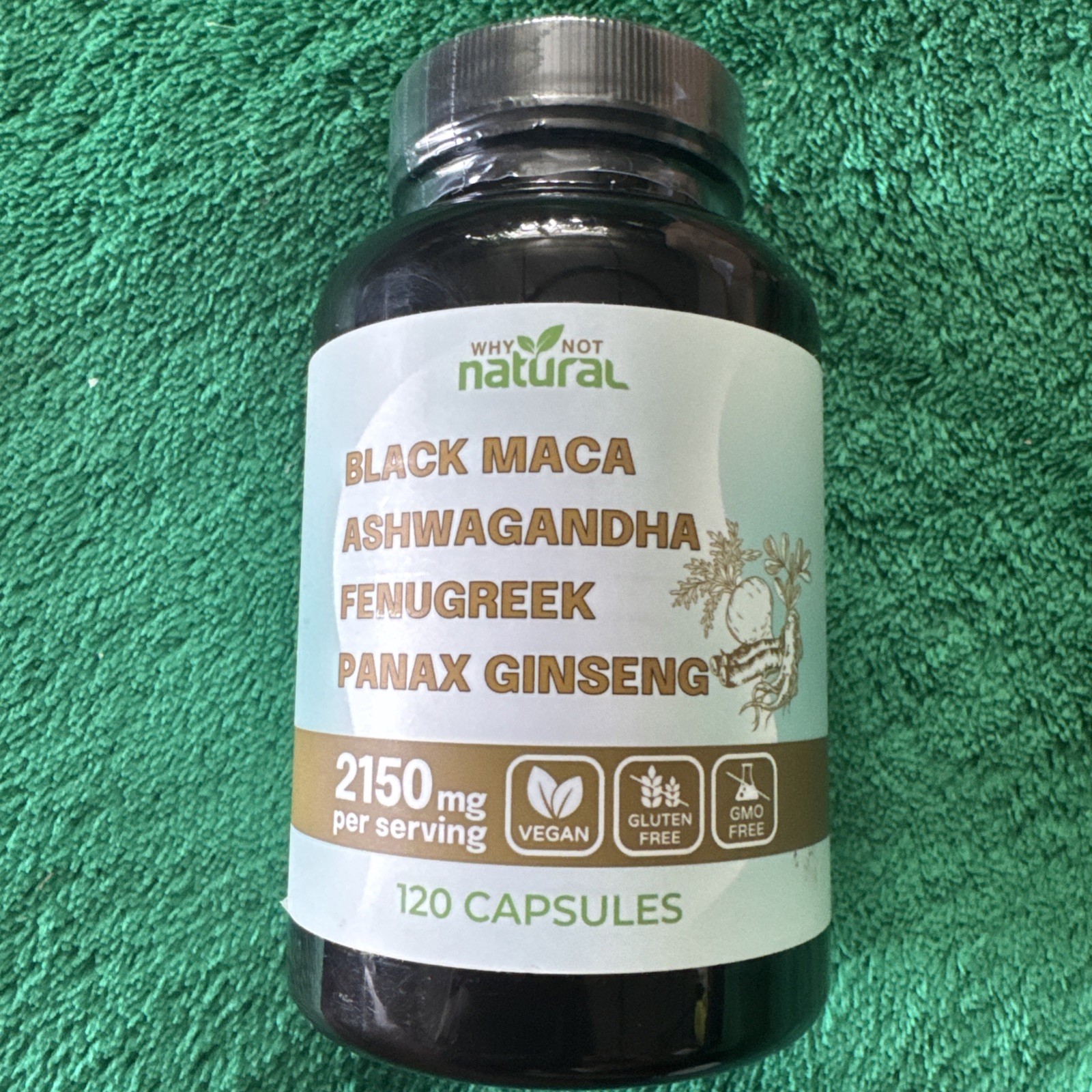 Black Maca Complex – Ashwagandha, Fenugreek, Panax Ginseng – 120 Capsules 8/28