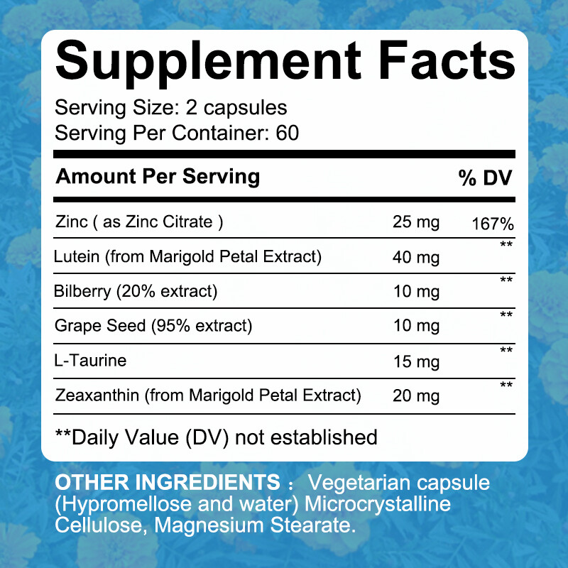 Lutein Esters Capsules 120mg Support Eye Healthy Visual Function Natural
