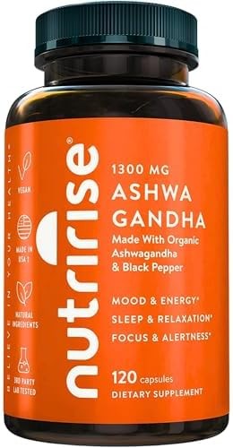 Organic Ashwagandha Root Capsules 1950mg Stress Mood Sleep Aid