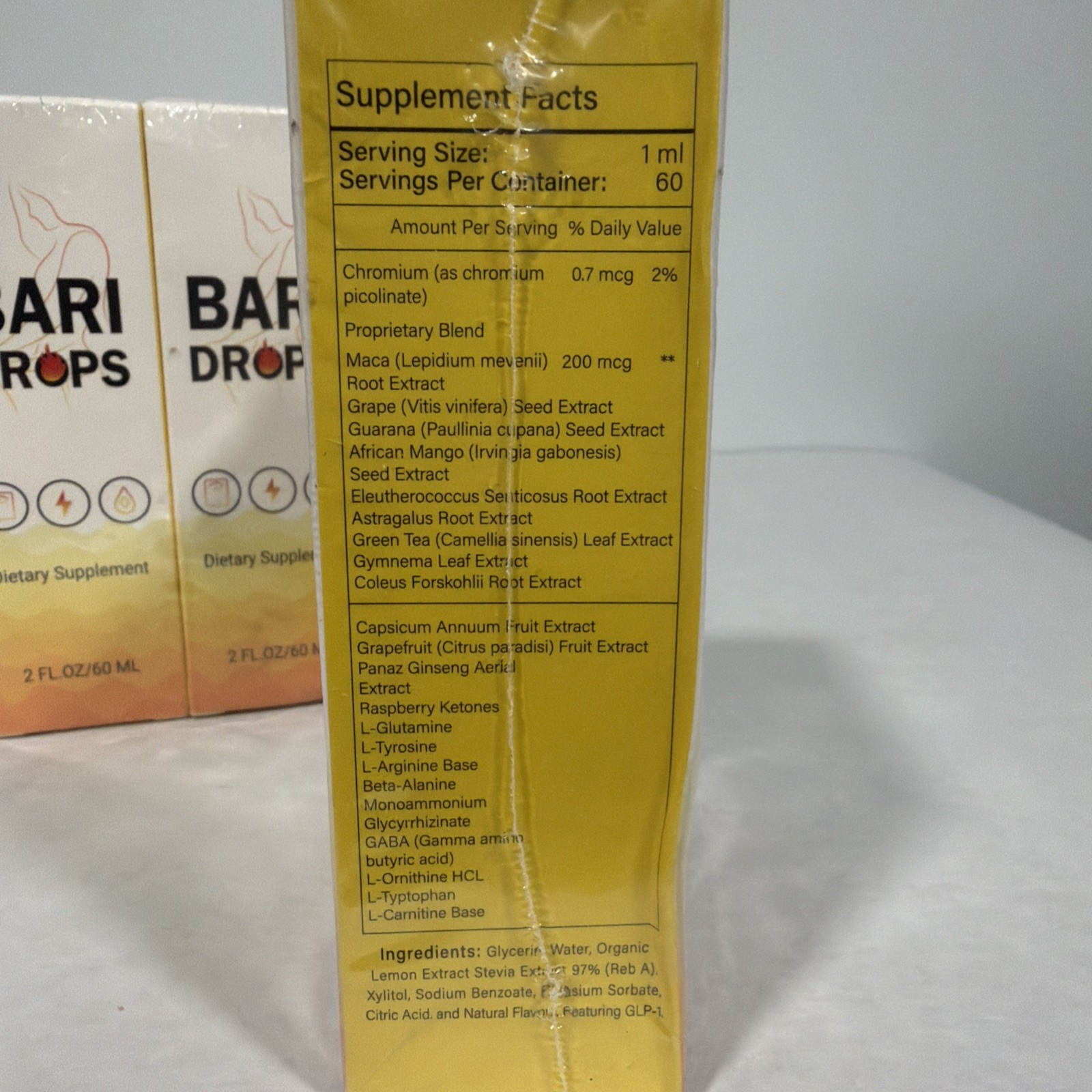 4 Pack Bari Drops – Fitness Health Energy Beauty, 2 fl oz each, exp 11/27