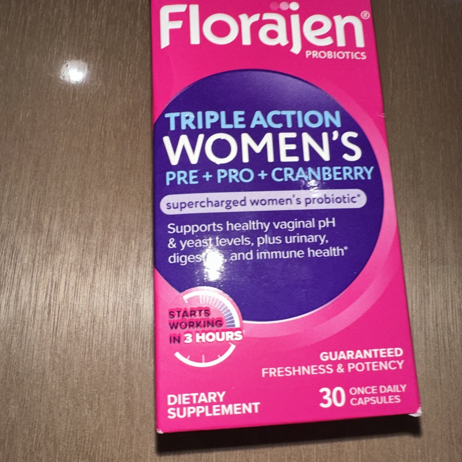 Florajen Women’s Triple Action Probiotic Pre + Pro + Cranberry 30 Caps EXP10/26