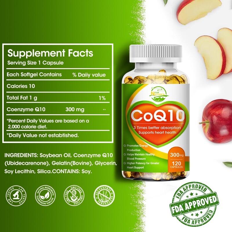 300mg Coenzyme Q-10 Antioxidant,Heart Health Support,Increase Energy&Stamina