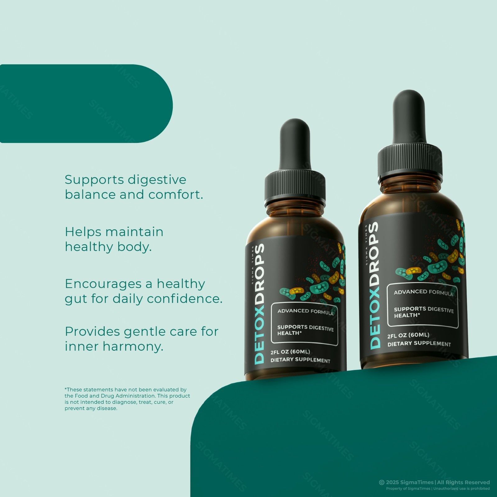 DetoxDrops, Premium Detox Drops for Healthy Gut & Digestive Health – 3 Pack
