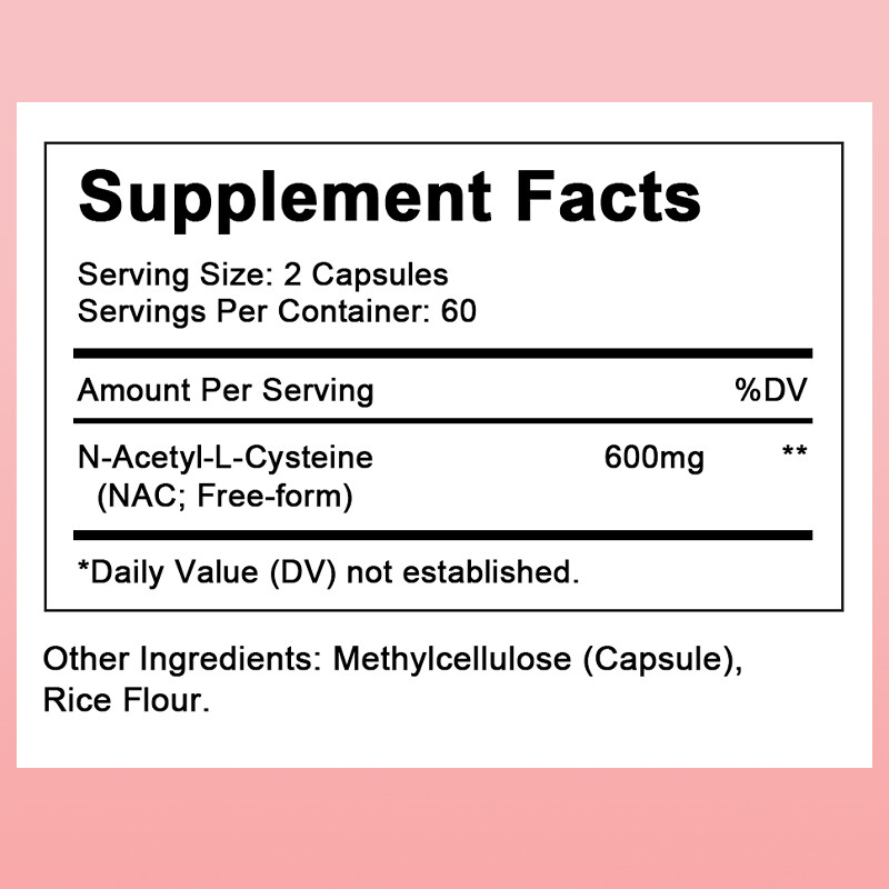N-Acetyl L-Cysteine (NAC) 600mg | 30/60/120 Capsules Max Strength Veg Caps