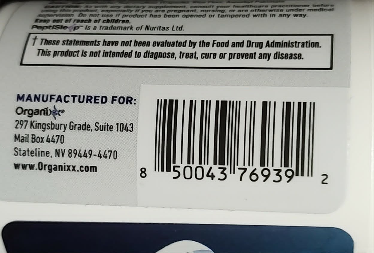 Organixx Clean Sleep 3D Melatonin Free, Sleep Supplement, L Theanine GABA