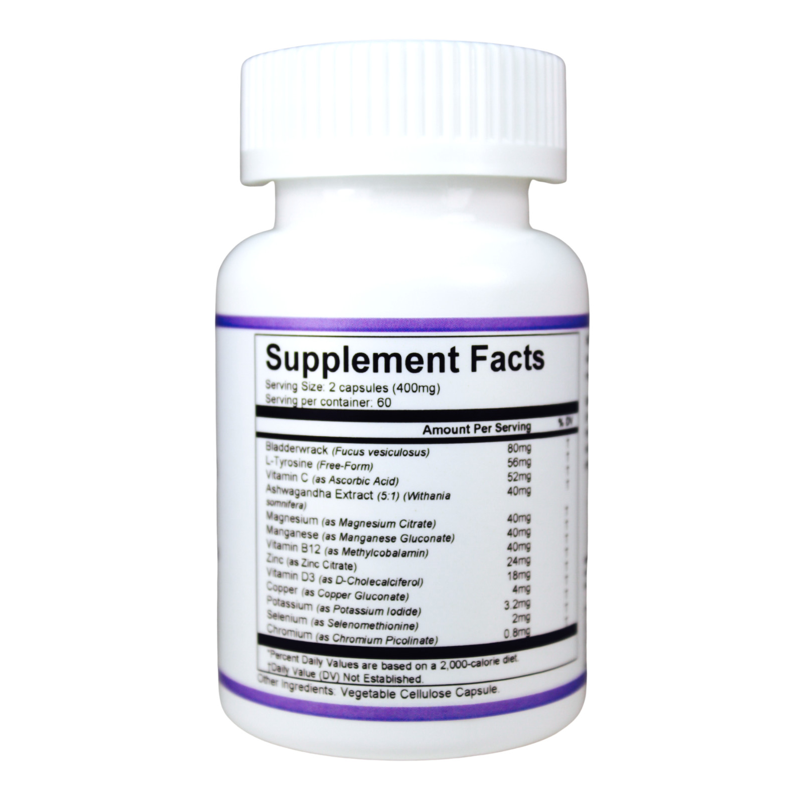 ASHWAGANDHA, BLADDERWEACK, L-THYROXINE, 120 capsules, Boost Thyroid Function.