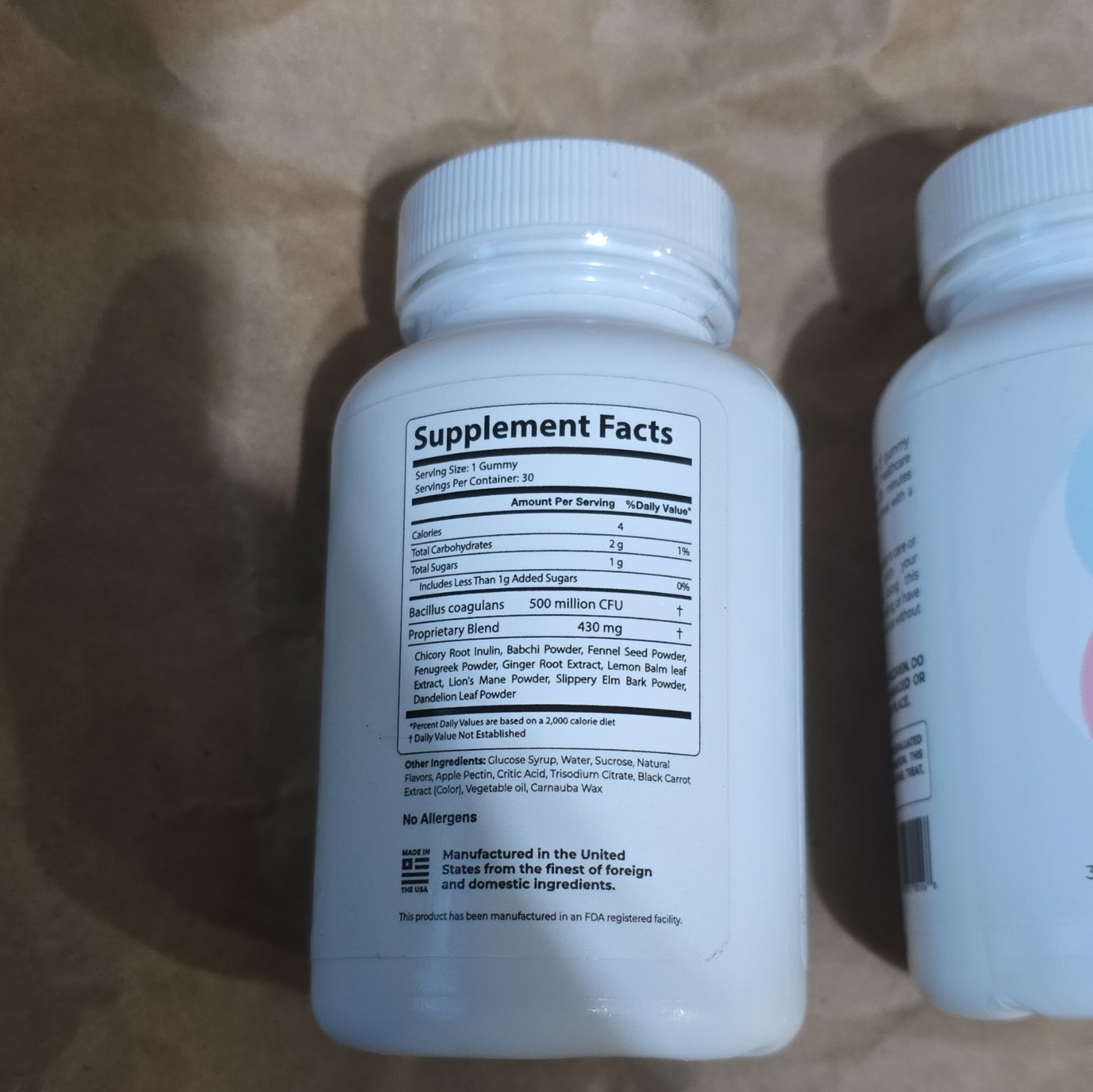 Prime Biome Probiotic Gummies 30 Ct 500M CFU Digestive/Weight Support Exp 04/27