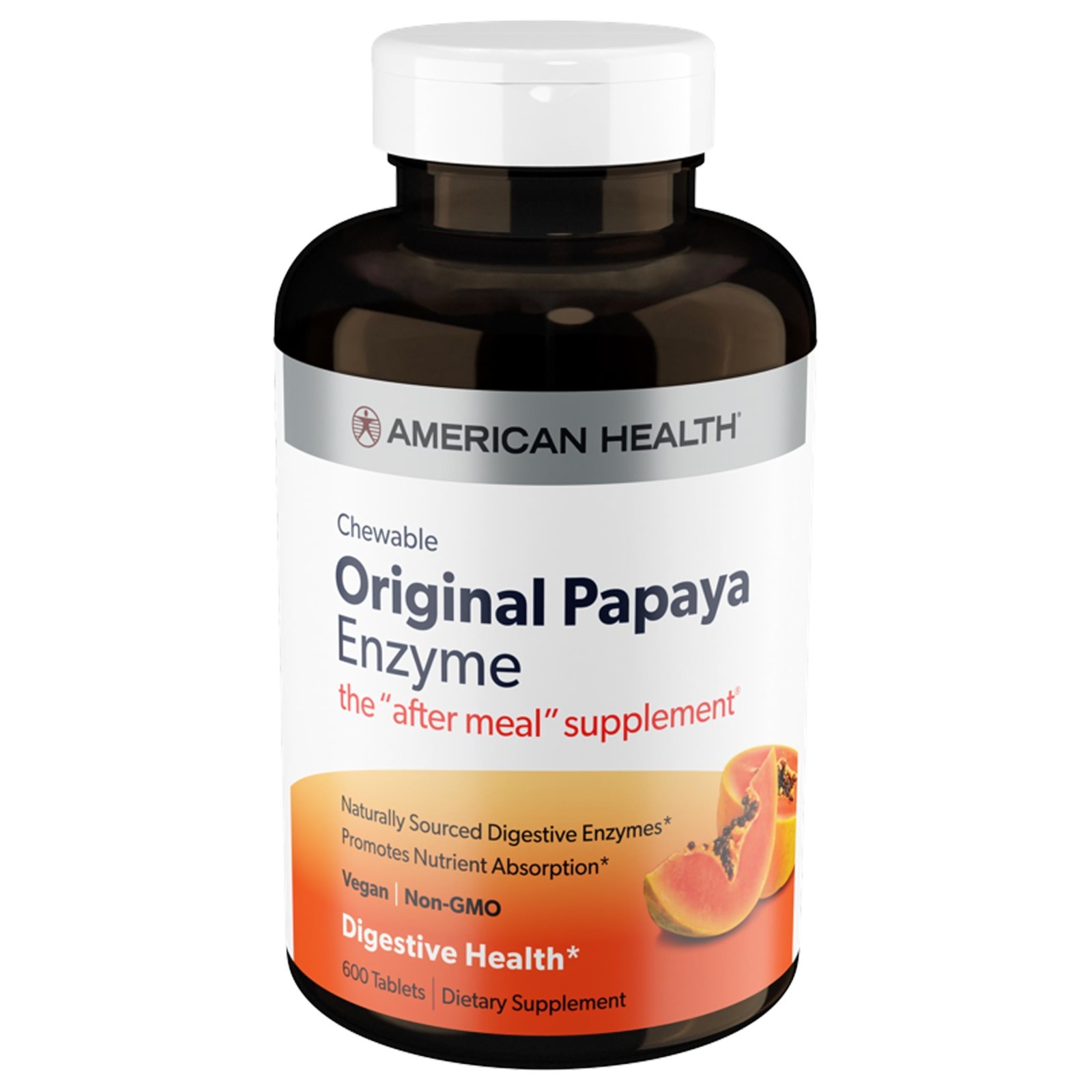 American Health Original Papaya Enzyme Chewable 600 Tablets
