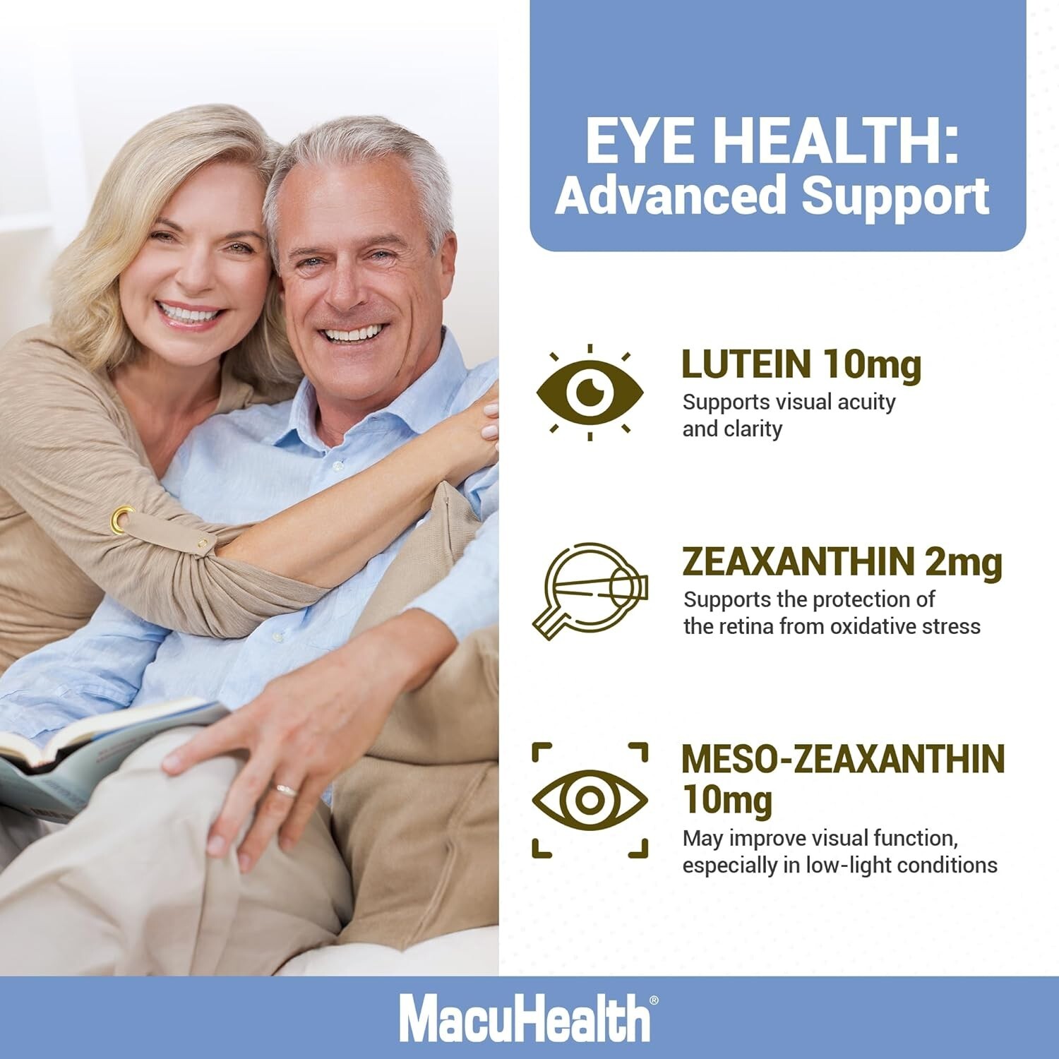 MacuHealth Plus+ DIRECT Eye Vitamin Macular Degeneration Health Supplement AMD