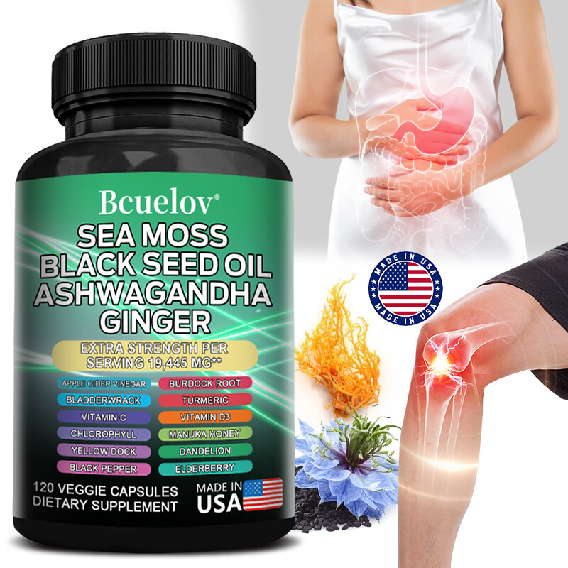 16 IN 1 Supplement Sea Moss Black Seed Oil Ashwagandha Ginger Capsules 19445mg