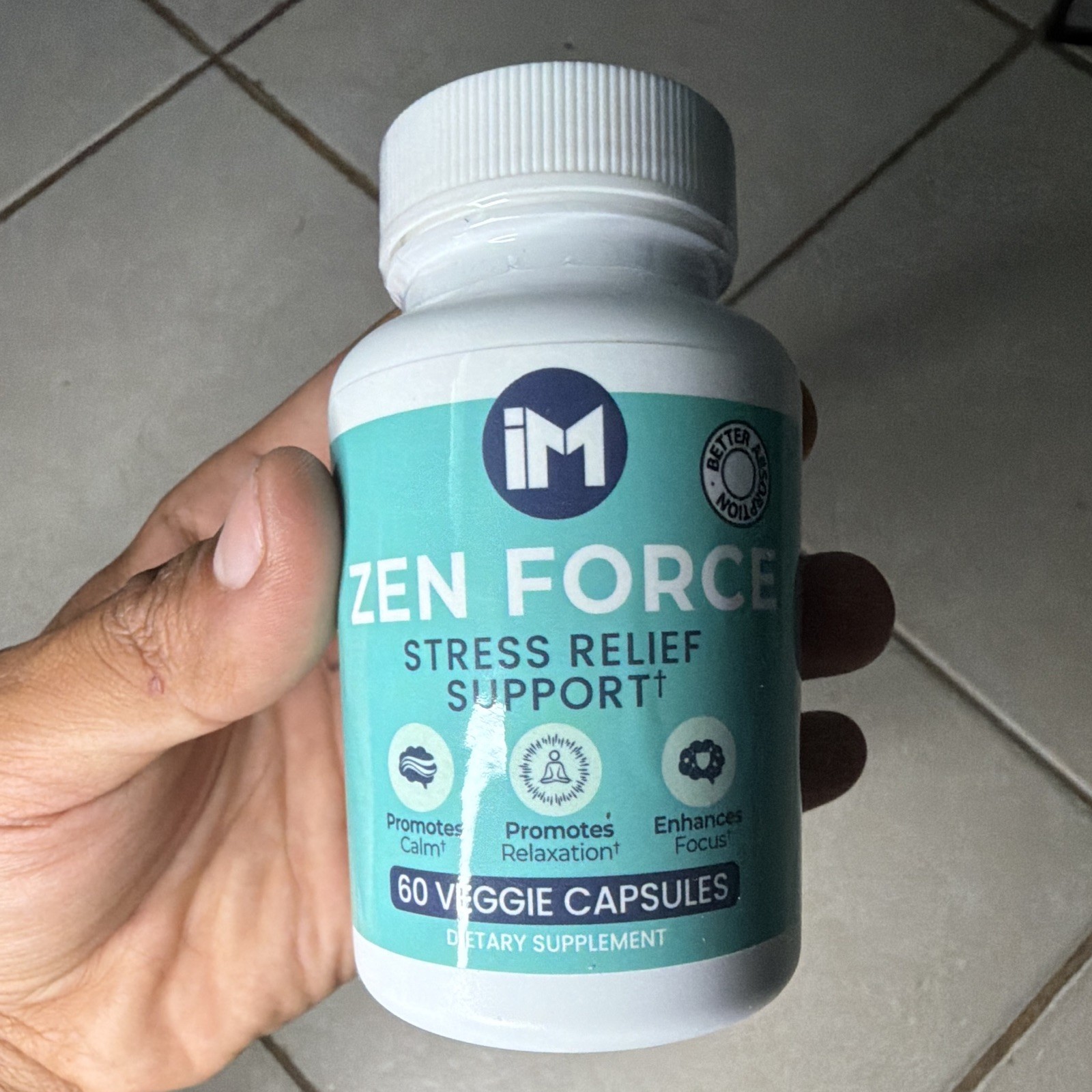 Zen Force Stress Relief Support Organic Ashwagandha Veggie Capsules 60 Ct