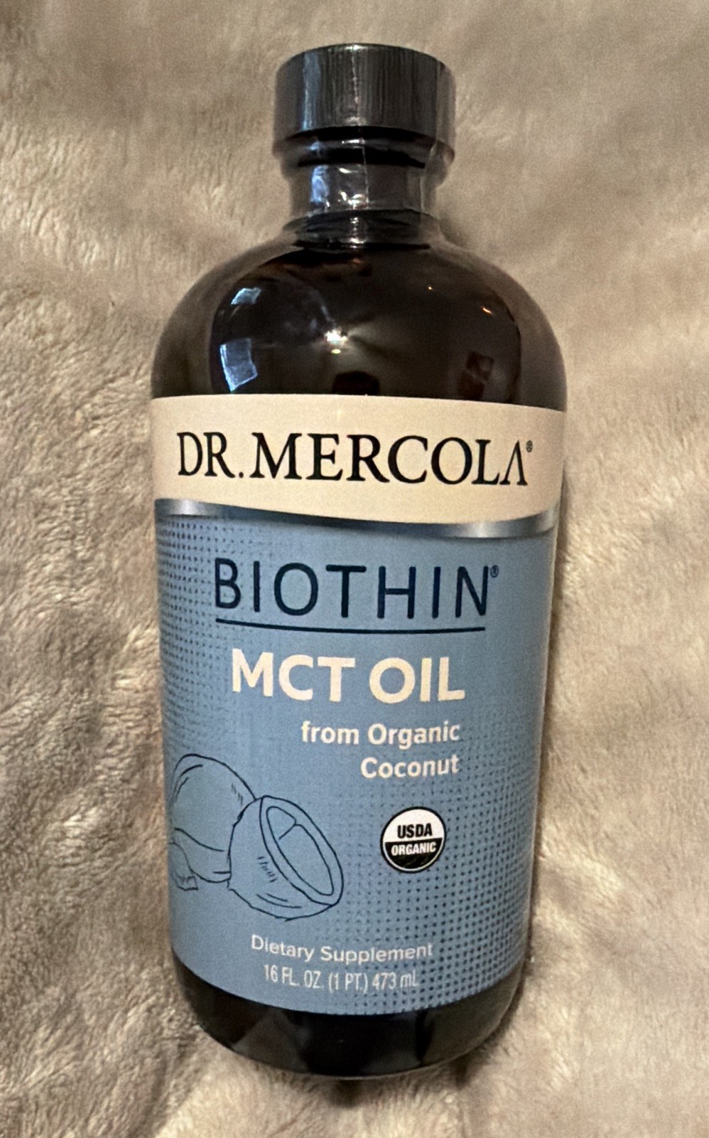 Dr. Mercola Biothin MCT Oil Organic Coconut Gluten/Soy/GMO Free 16 fl oz