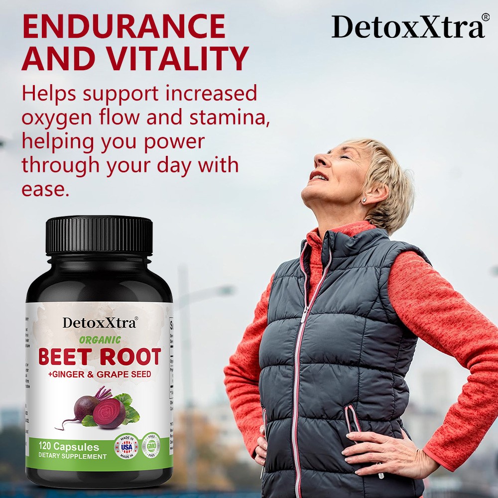 Organic Beet Root Capsules-Supports Circulation, Heart Health&Energy 30~120 Caps