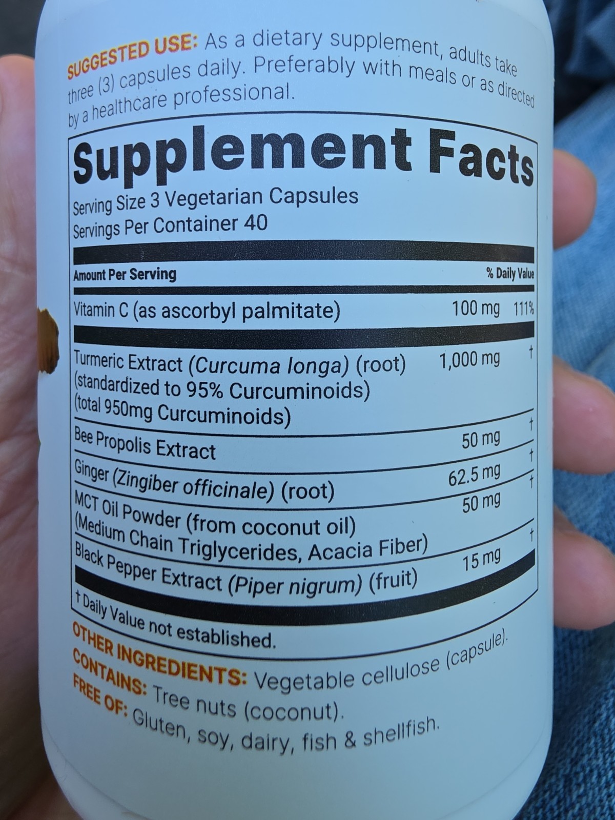 120 Capsules Turmeric Curcumin 1000mgl Extract FREE FAST SHIPPING
