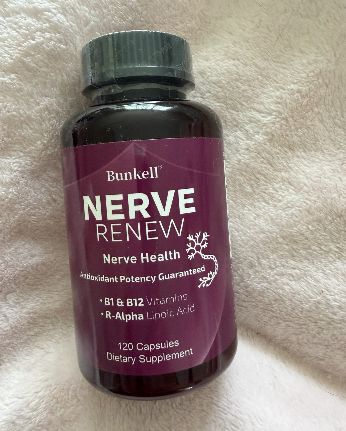 Bunkell Nerve Renew Nerve Health 120 Capsules Vitamins B6 B12 Veggie MPN S-615