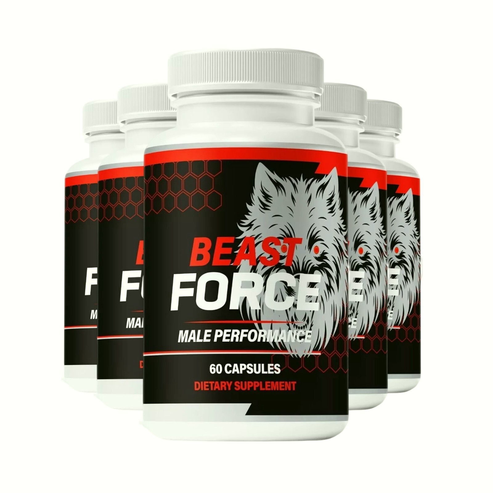5-Pack Beast Force Pills – BeastForce Male Maximum Performance – 300 Capsules