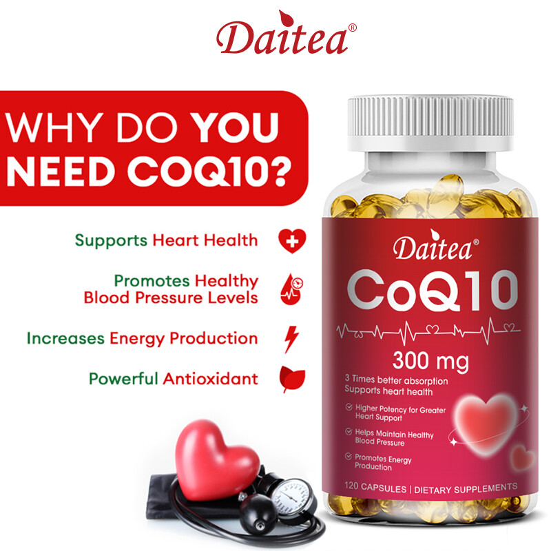 Coenzyme Q10 300mg Softgel Support Antioxidant Heart Health 120 Caps Non GMO