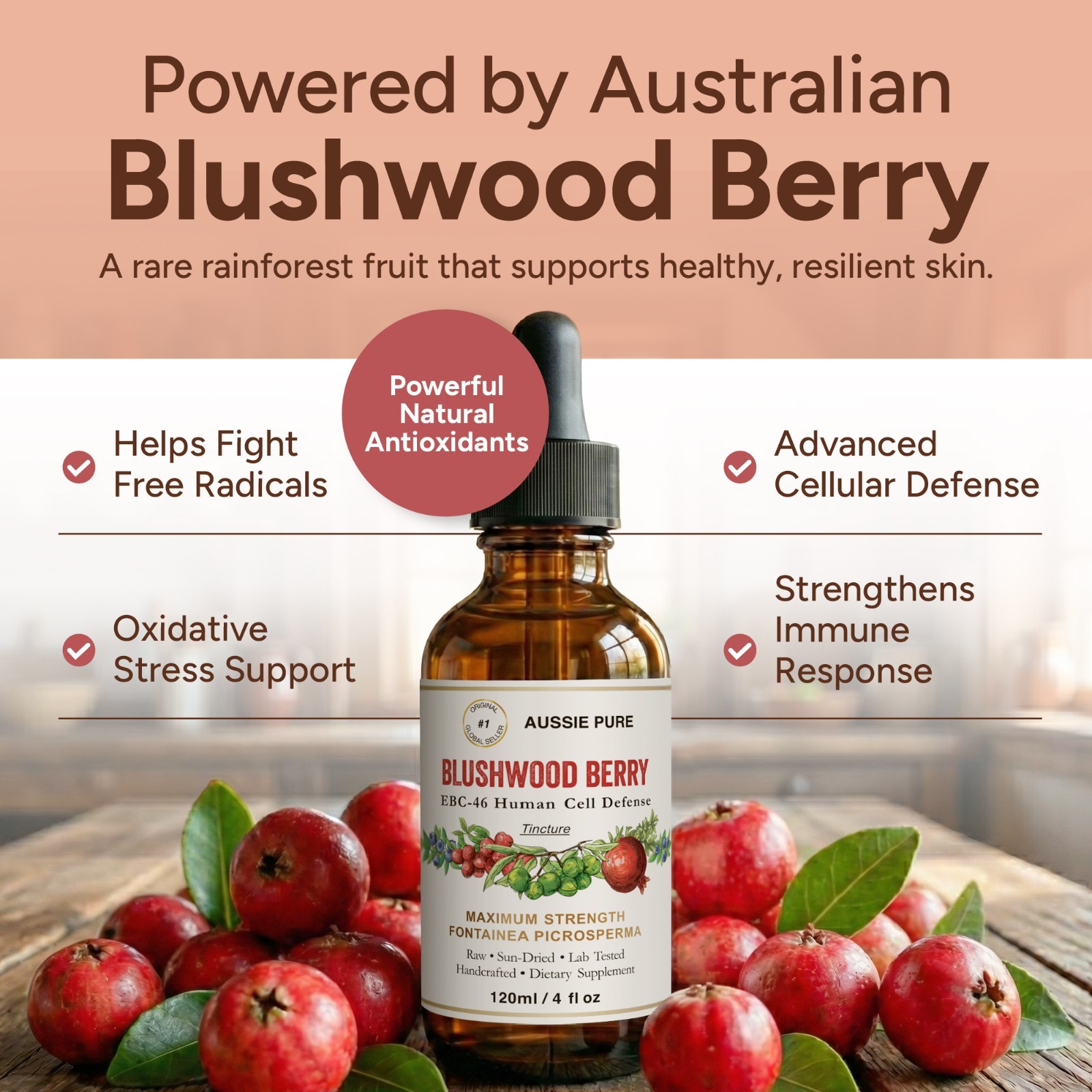 Aussie Pure Blushwood Berry EBC-46 Human Therapy Maximum Strength Tincture