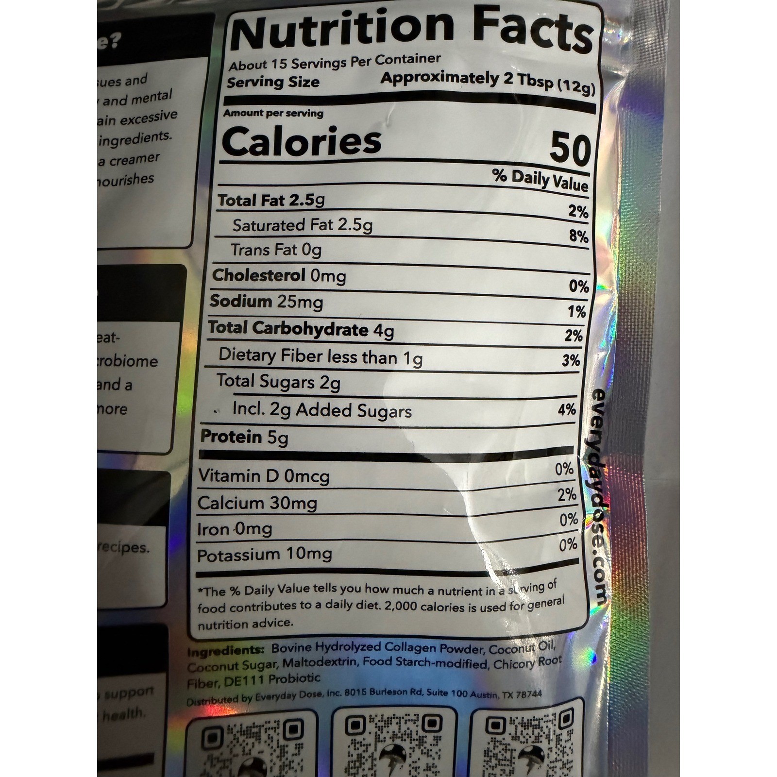 Everyday Dose Creamer+ Collagen Probiotics Dairy Free 15 Serv 6.35oz Exp 1/2026