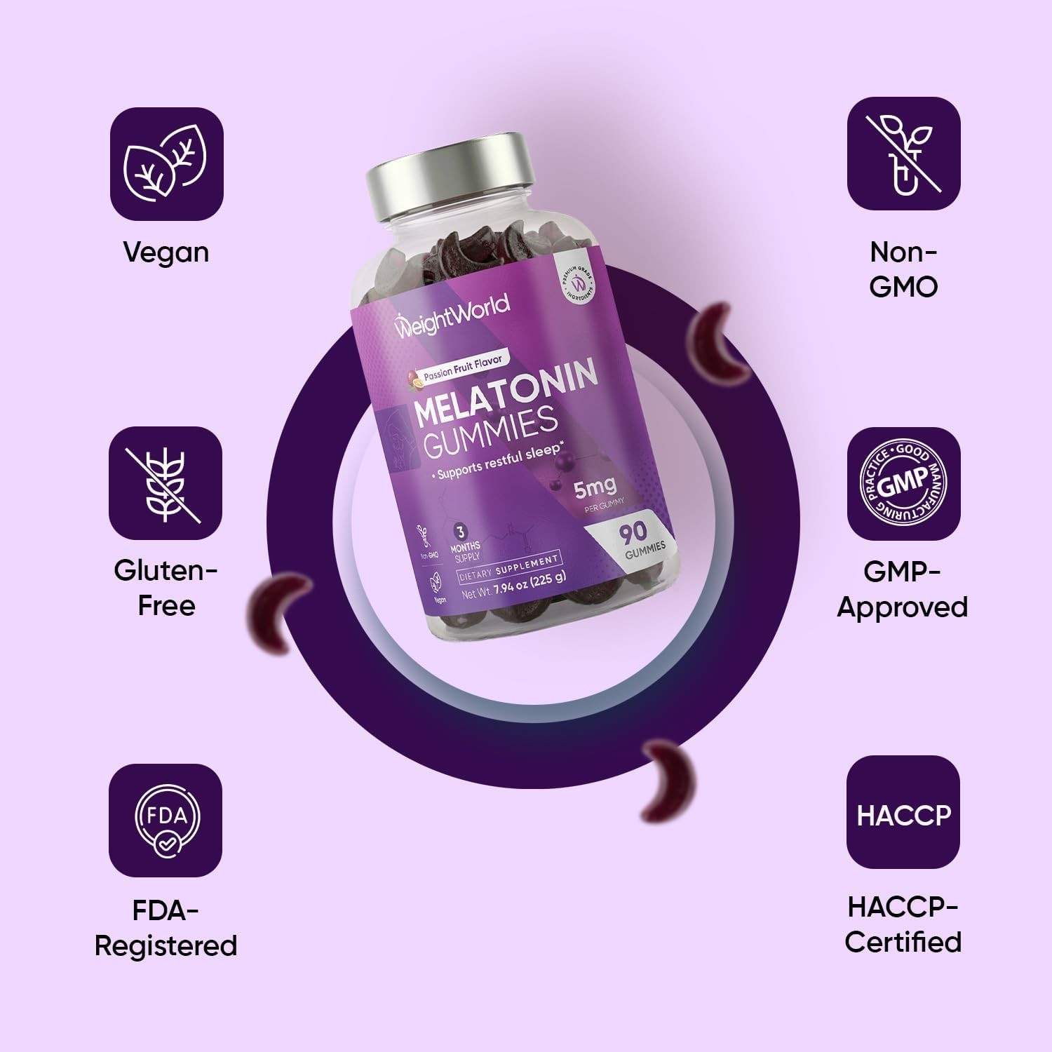 WeightWorld Melatonin 5mg Gummies 90 Count – Restful Sleep Support