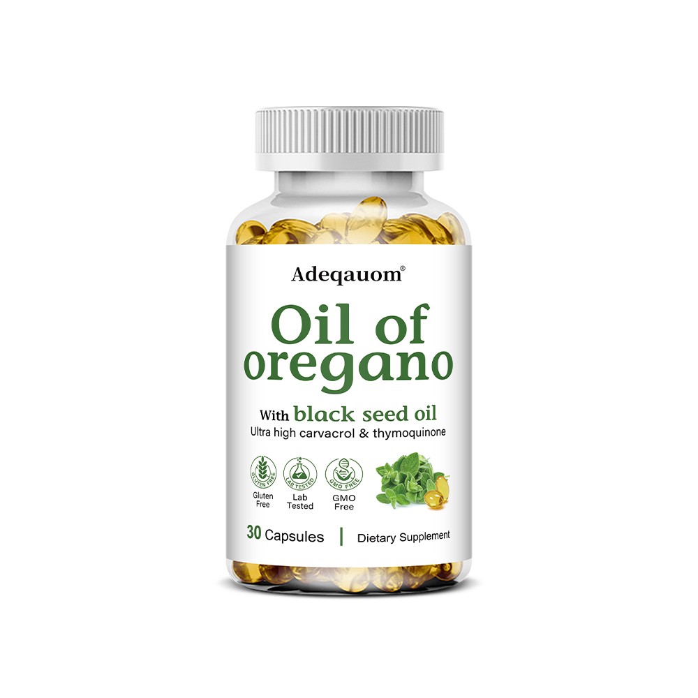 Oil of Oregano&Black Seed Oil Complex For Immune,&Antioxidant Support 30~120Caps