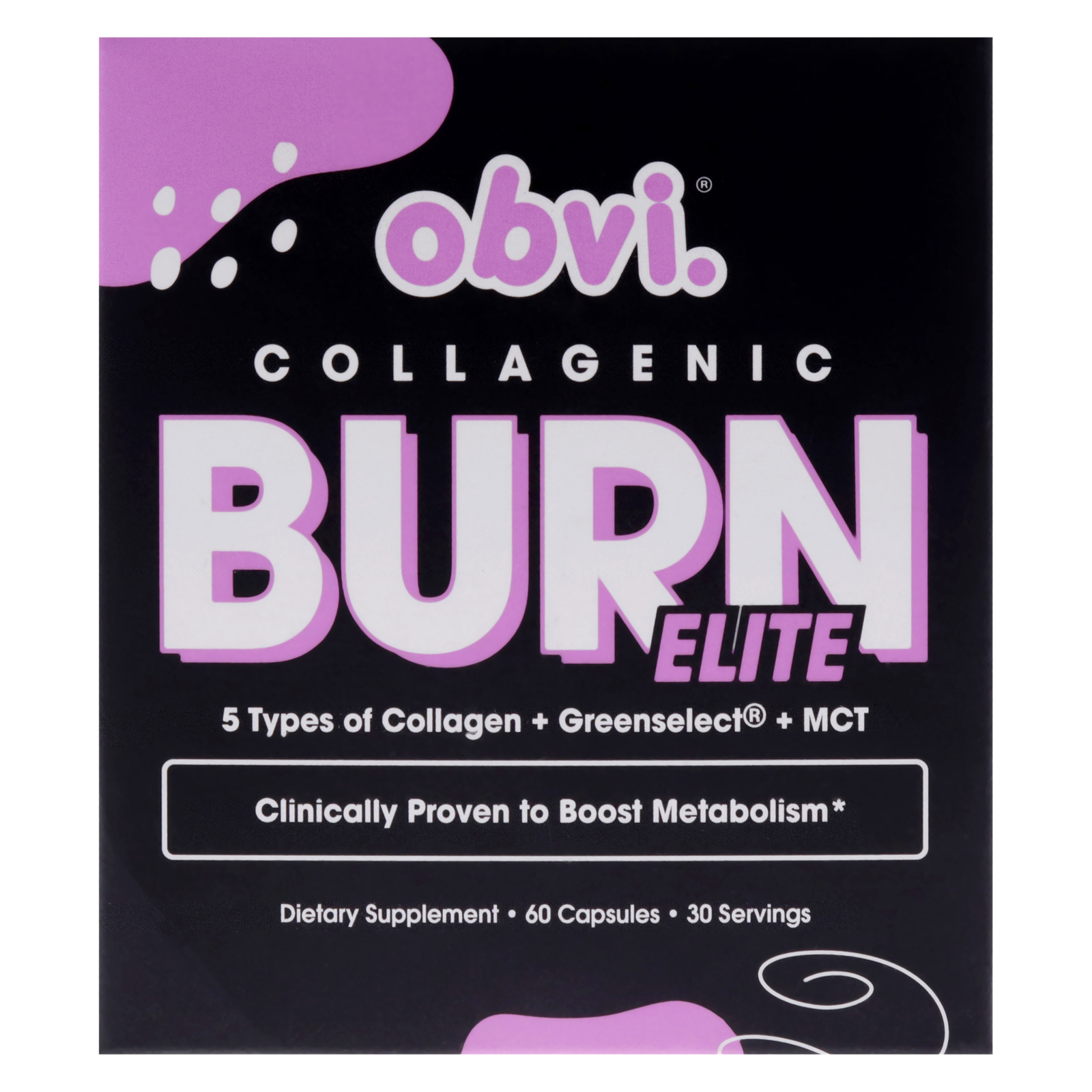Collagenic Burn Elite by Obvi for Unisex – 60 Count Dietary Supplement