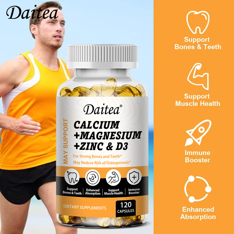 Calcium Magnesium Zinc with Vitamin D3 Strong For Bone Health Muscle Improvement